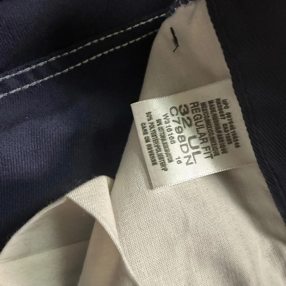 Dickies Mens Regular Fit Navy Blue Work Pants C798DN Straight Leg Twill 32 UL